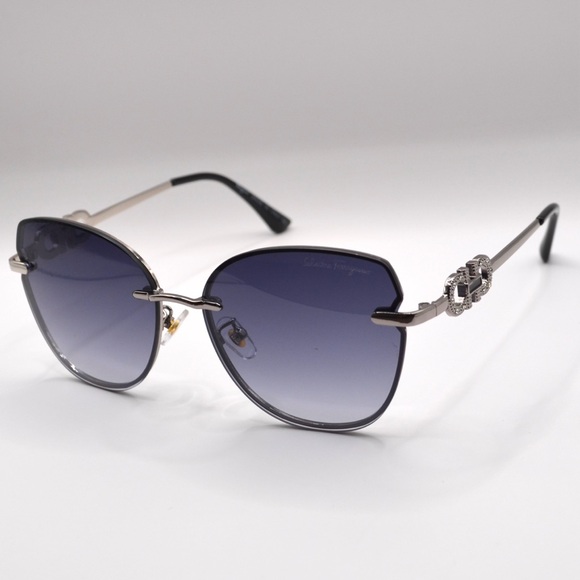 Salvatore Ferragamo Women’s SunglassesSilverPurple/Grey Gradient